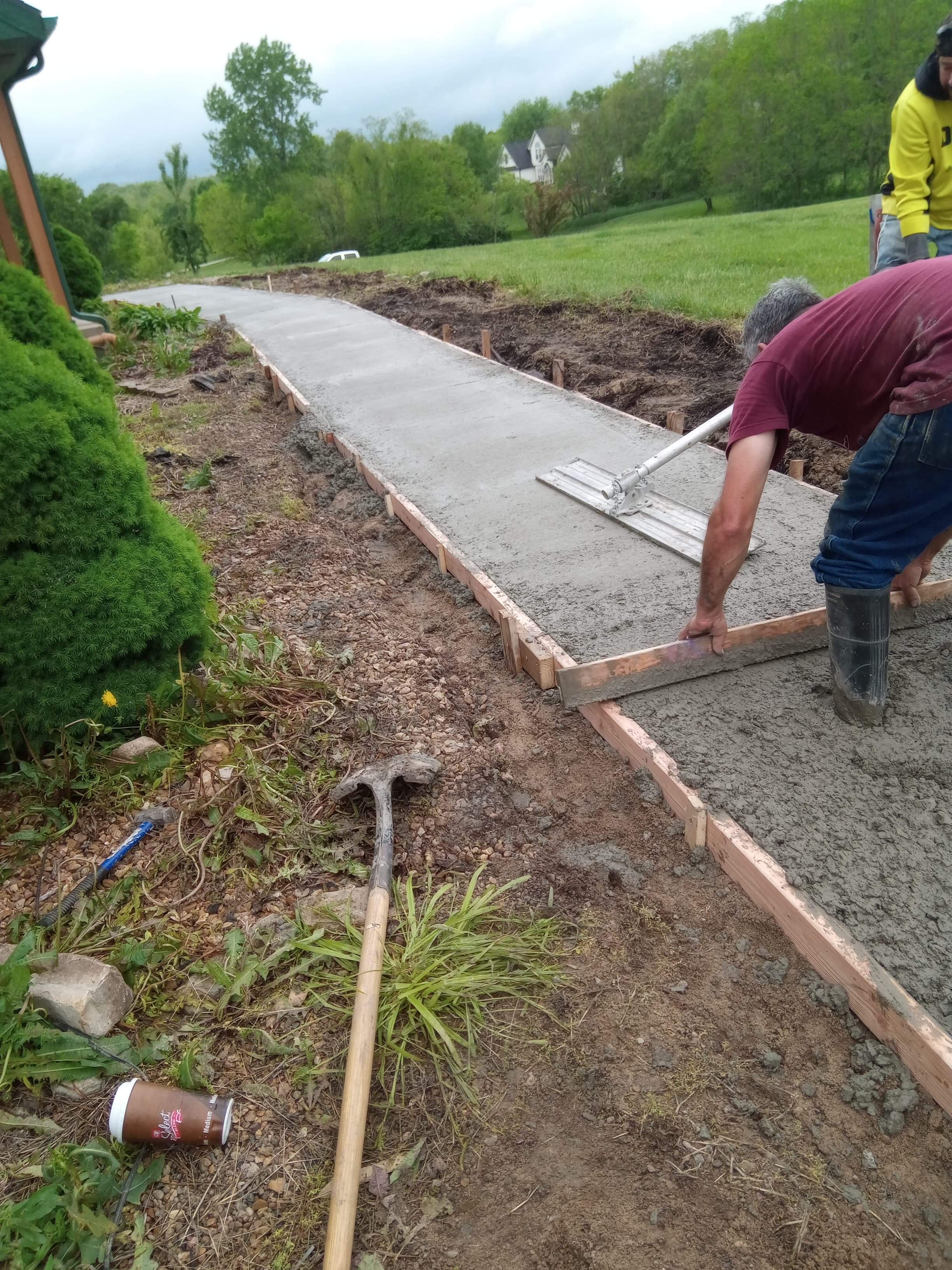 Custom concrete walkways