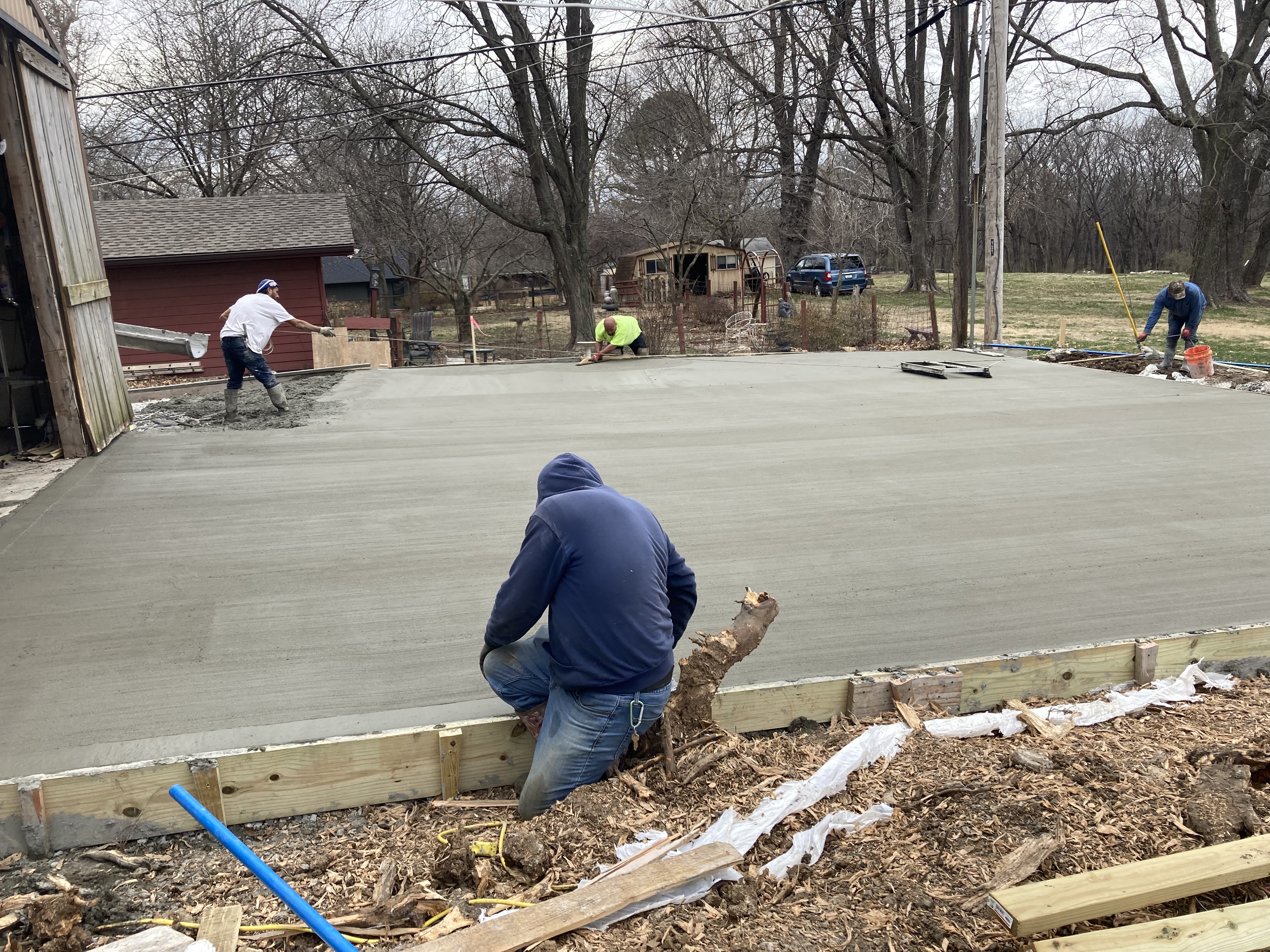 Poured concrete flatwork